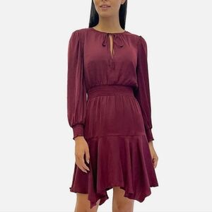 NWT Sam Edelman Tie Neck Smocked Waist Mini Dress Sz 4‎